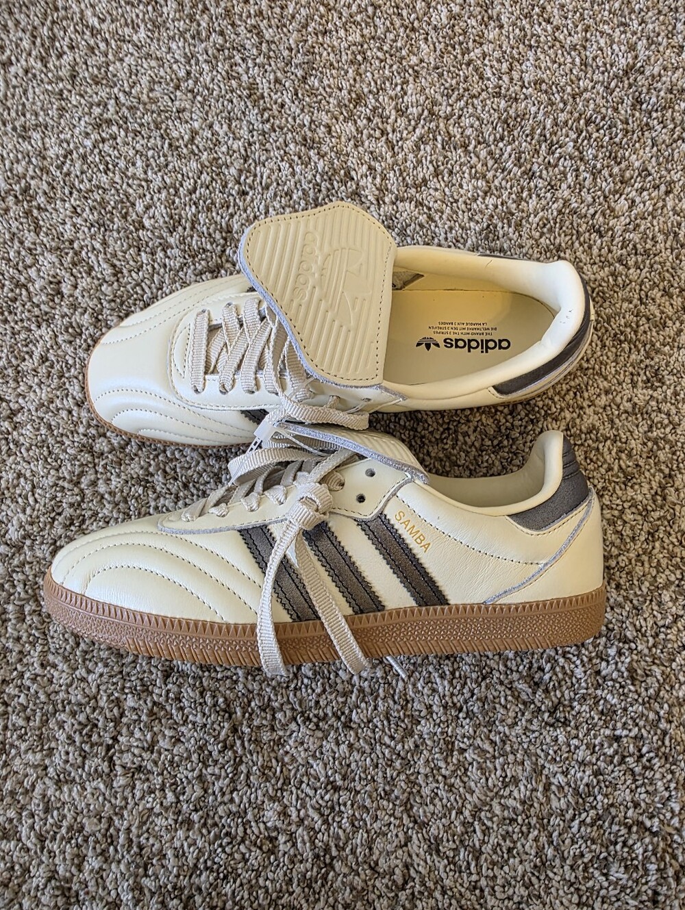 NWOT adidas Samba LT Women Cream Sneakers with Black Stripes Size 6.5 US - Picture 4 of 6